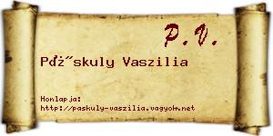 Páskuly Vaszilia névjegykártya